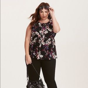 NWT Floral Print Chiffon Top by Torrid